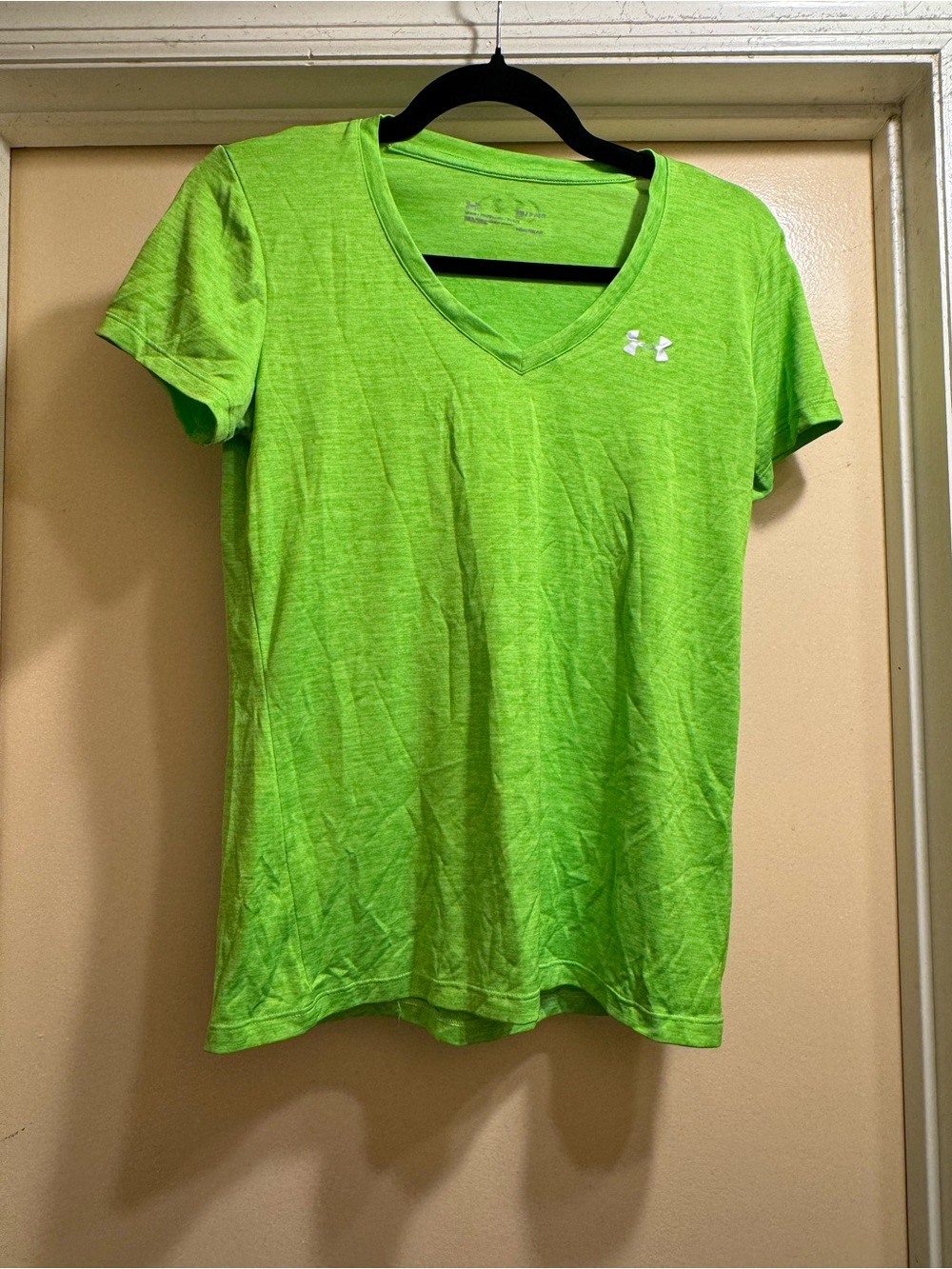 Under Armour Women's Bright Green V-Neck Performance Tee